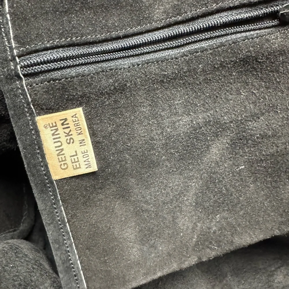 Vintage Genuine Eel Skin Puffer Shoulder Bag Clutch - Picture 15 of 16